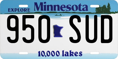 MN license plate 950SUD