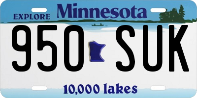 MN license plate 950SUK