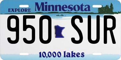 MN license plate 950SUR