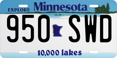 MN license plate 950SWD