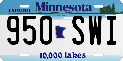 MN license plate 950SWI