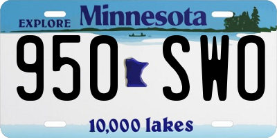 MN license plate 950SWO