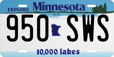 MN license plate 950SWS