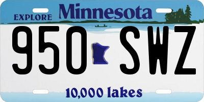 MN license plate 950SWZ