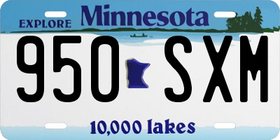 MN license plate 950SXM