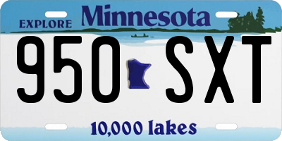 MN license plate 950SXT