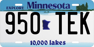 MN license plate 950TEK
