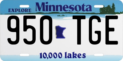 MN license plate 950TGE