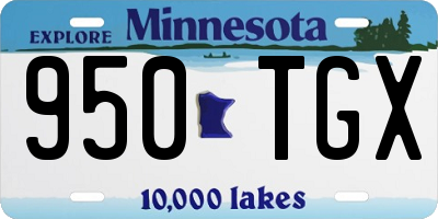 MN license plate 950TGX