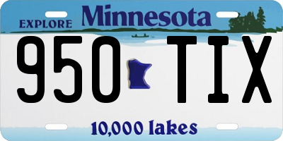 MN license plate 950TIX