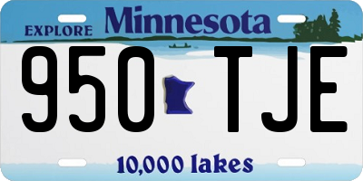 MN license plate 950TJE