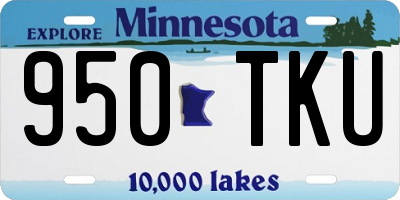 MN license plate 950TKU