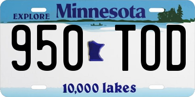 MN license plate 950TOD