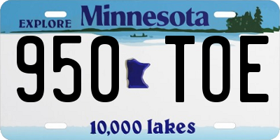 MN license plate 950TOE