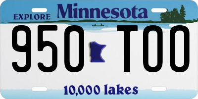 MN license plate 950TOO