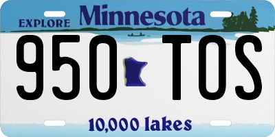 MN license plate 950TOS