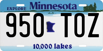MN license plate 950TOZ