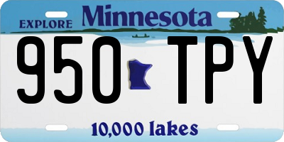 MN license plate 950TPY