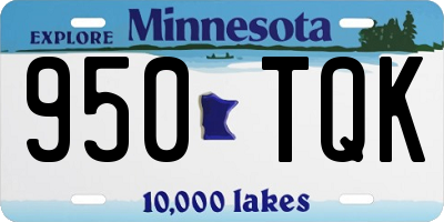 MN license plate 950TQK