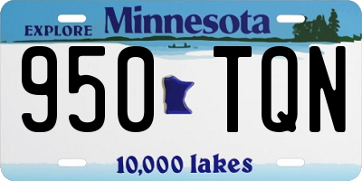 MN license plate 950TQN