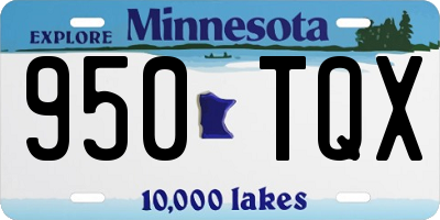 MN license plate 950TQX