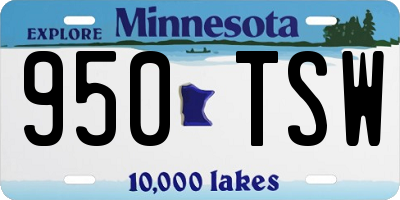 MN license plate 950TSW
