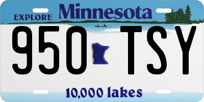 MN license plate 950TSY