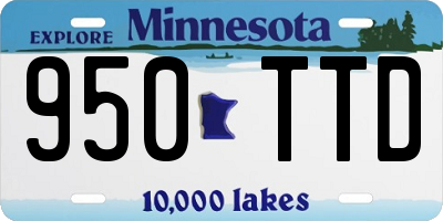 MN license plate 950TTD
