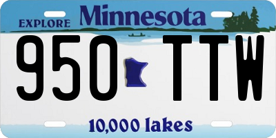 MN license plate 950TTW