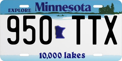 MN license plate 950TTX