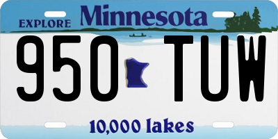 MN license plate 950TUW