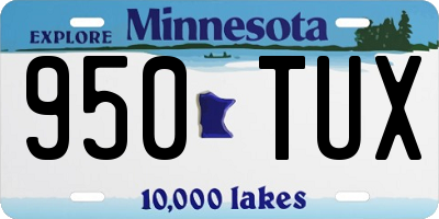 MN license plate 950TUX