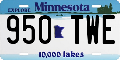 MN license plate 950TWE