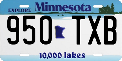 MN license plate 950TXB