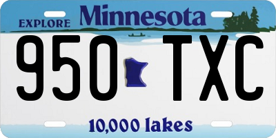 MN license plate 950TXC