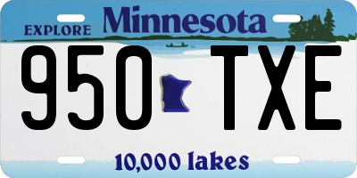 MN license plate 950TXE