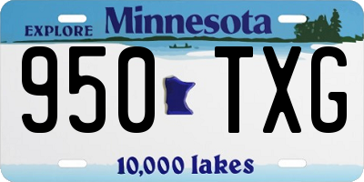 MN license plate 950TXG