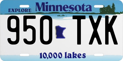 MN license plate 950TXK