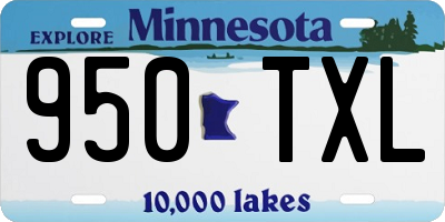 MN license plate 950TXL