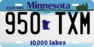 MN license plate 950TXM