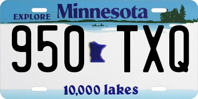 MN license plate 950TXQ