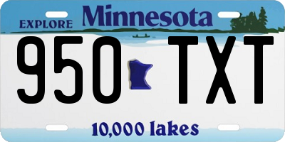 MN license plate 950TXT