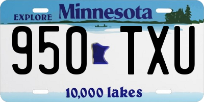 MN license plate 950TXU