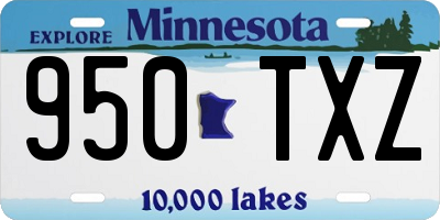 MN license plate 950TXZ