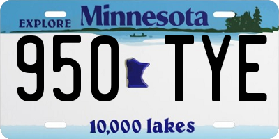 MN license plate 950TYE