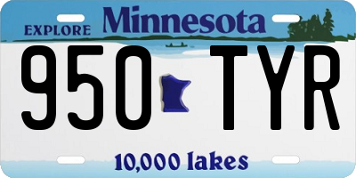 MN license plate 950TYR
