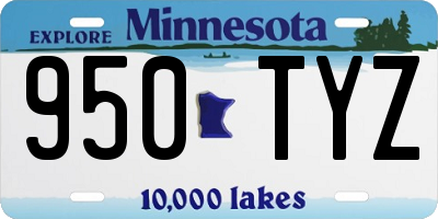 MN license plate 950TYZ