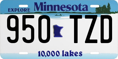MN license plate 950TZD