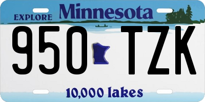 MN license plate 950TZK