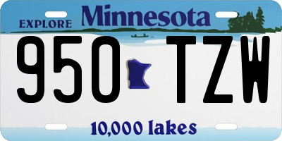 MN license plate 950TZW
